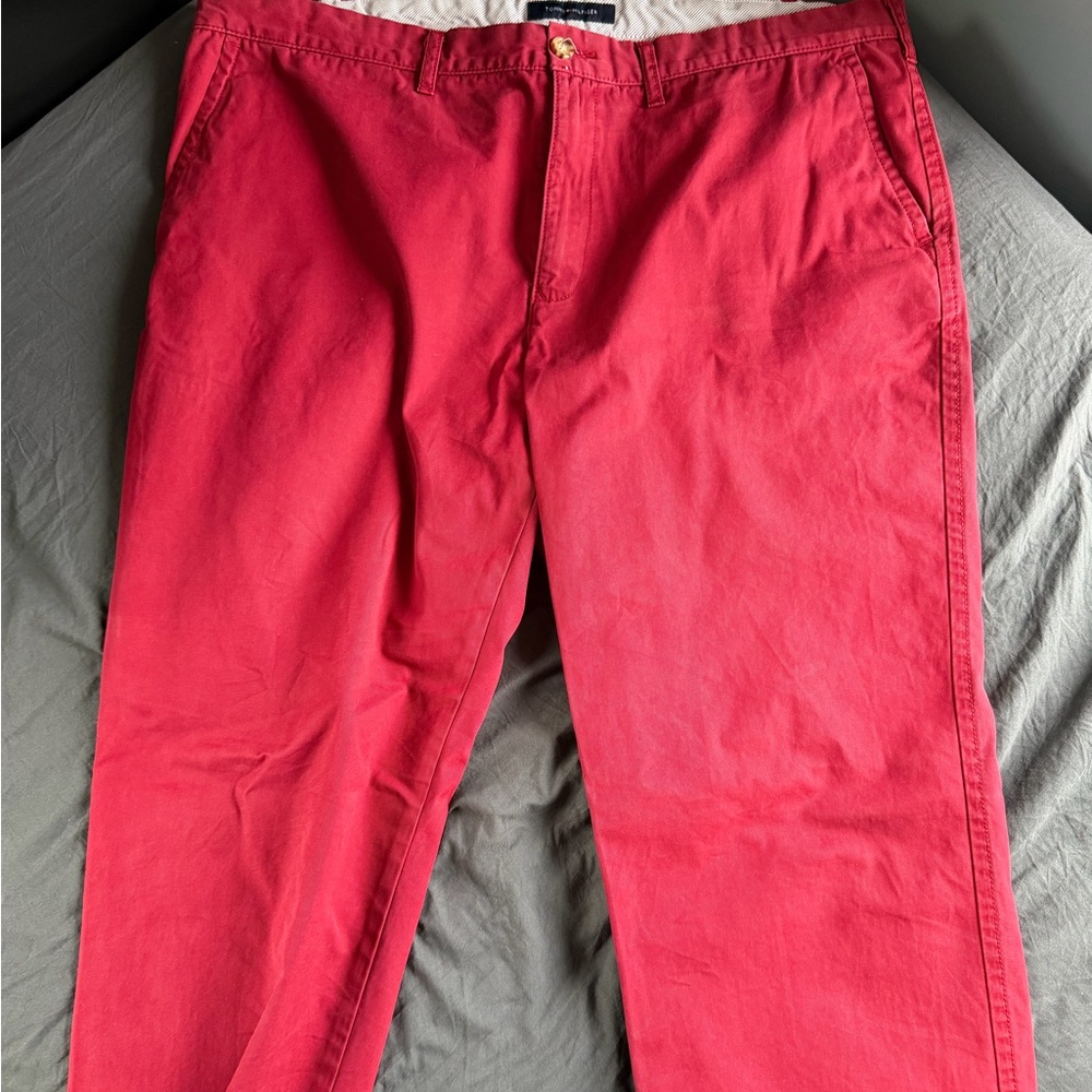 Tommy Hilfiger Cherry Red Slim Chinos